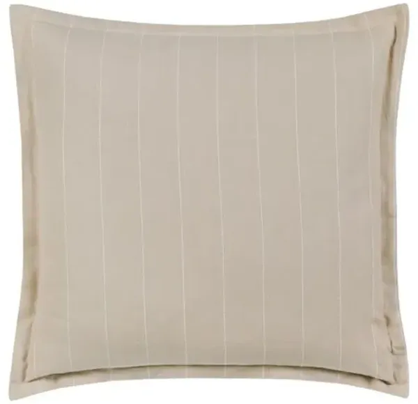 Harlen Pinstripe Flange Pillow - Latte/Ivory