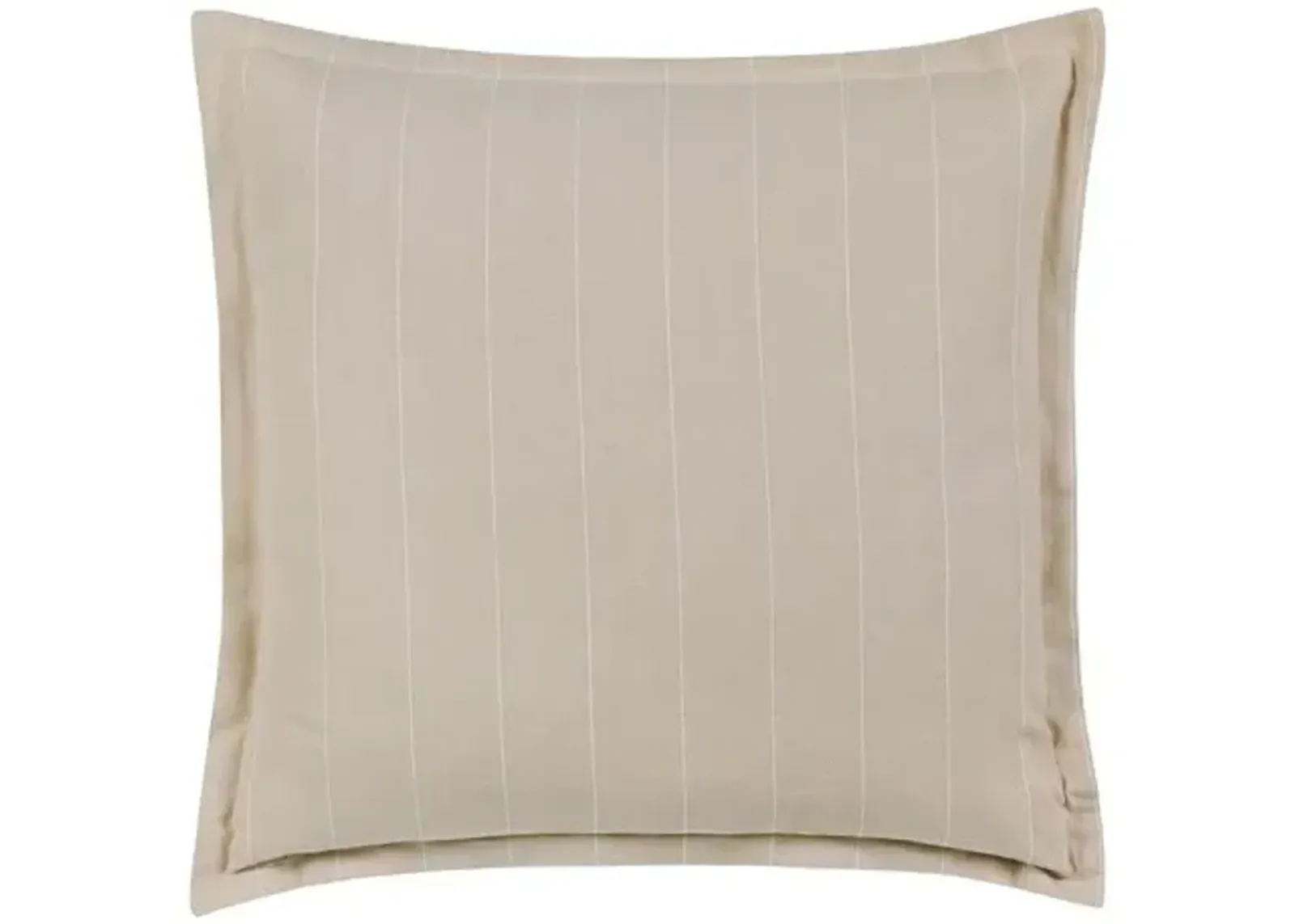 Harlen Pinstripe Flange Pillow - Latte/Ivory