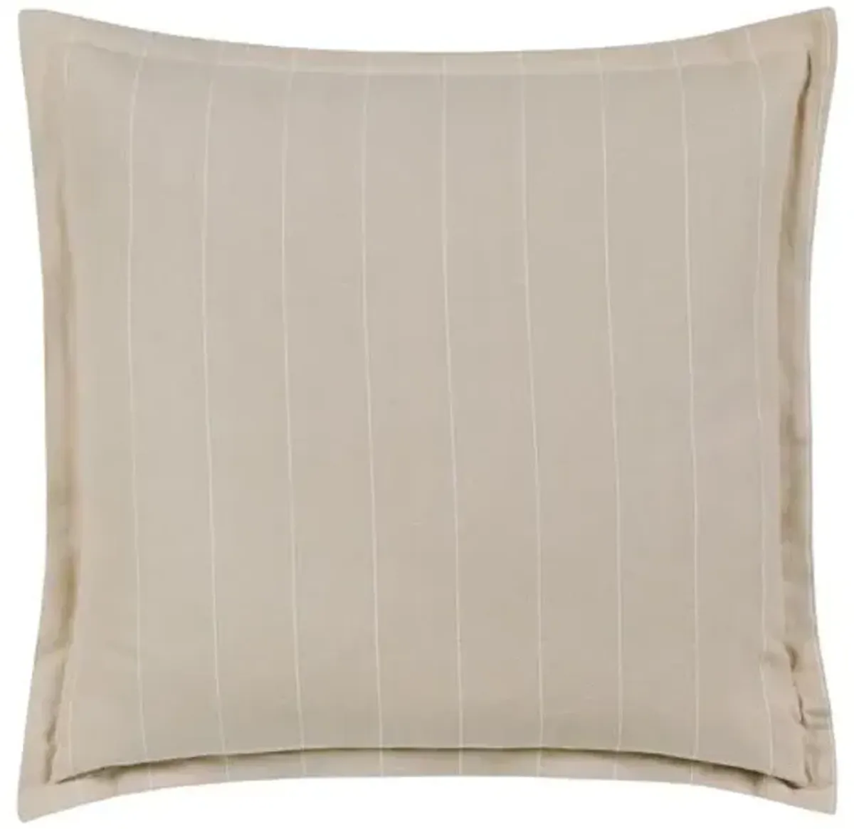 Harlen Pinstripe Flange Pillow - Latte/Ivory