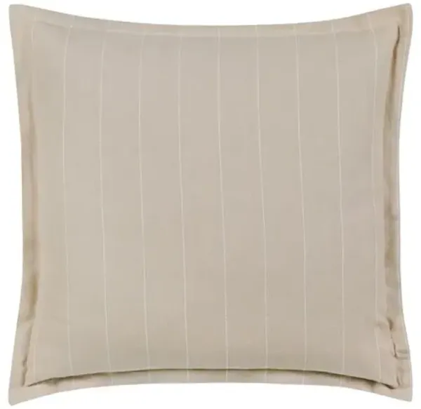 Harlen Pinstripe Flange Pillow - Latte/Ivory