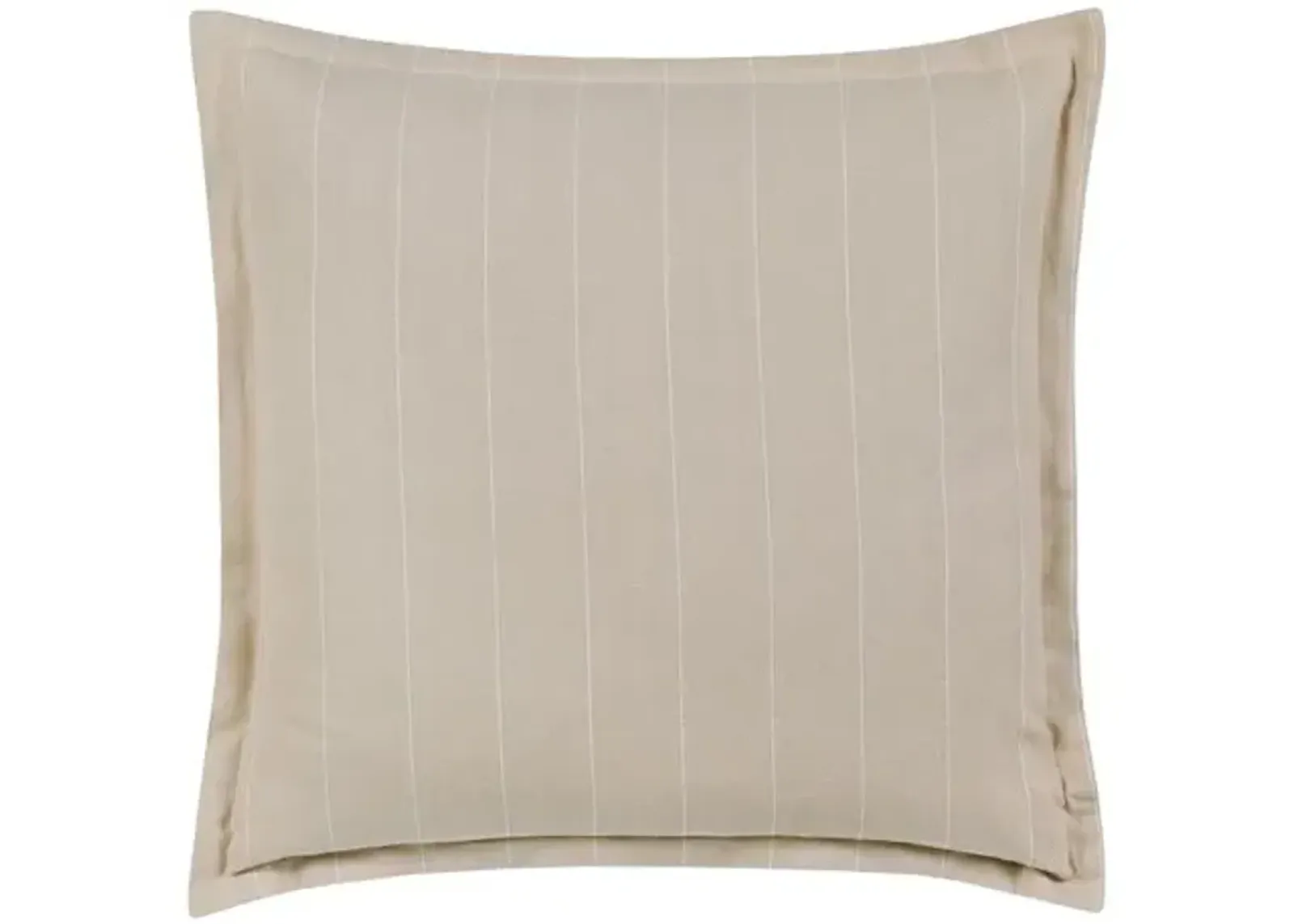 Harlen Pinstripe Flange Pillow - Latte/Ivory