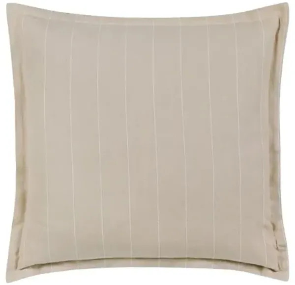Harlen Pinstripe Flange Pillow - Latte/Ivory