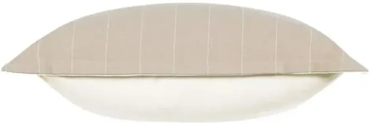 Harlen Pinstripe Flange Pillow - Latte/Ivory