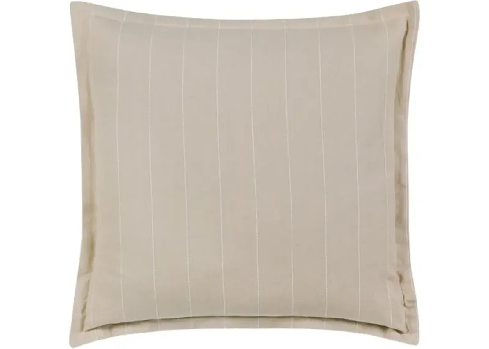 Harlen Pinstripe Flange Pillow - Latte/Ivory