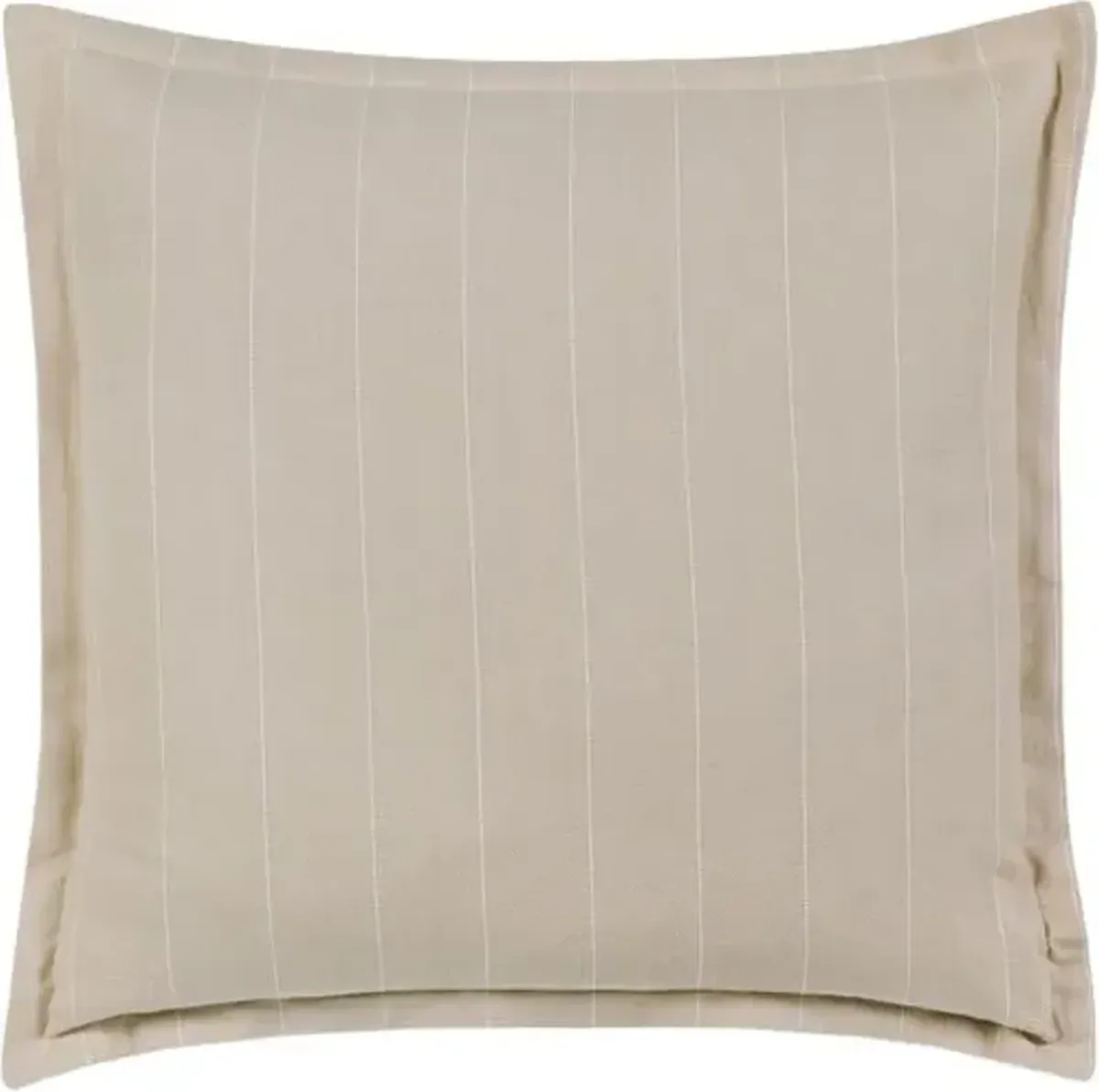 Harlen Pinstripe Flange Pillow - Latte/Ivory