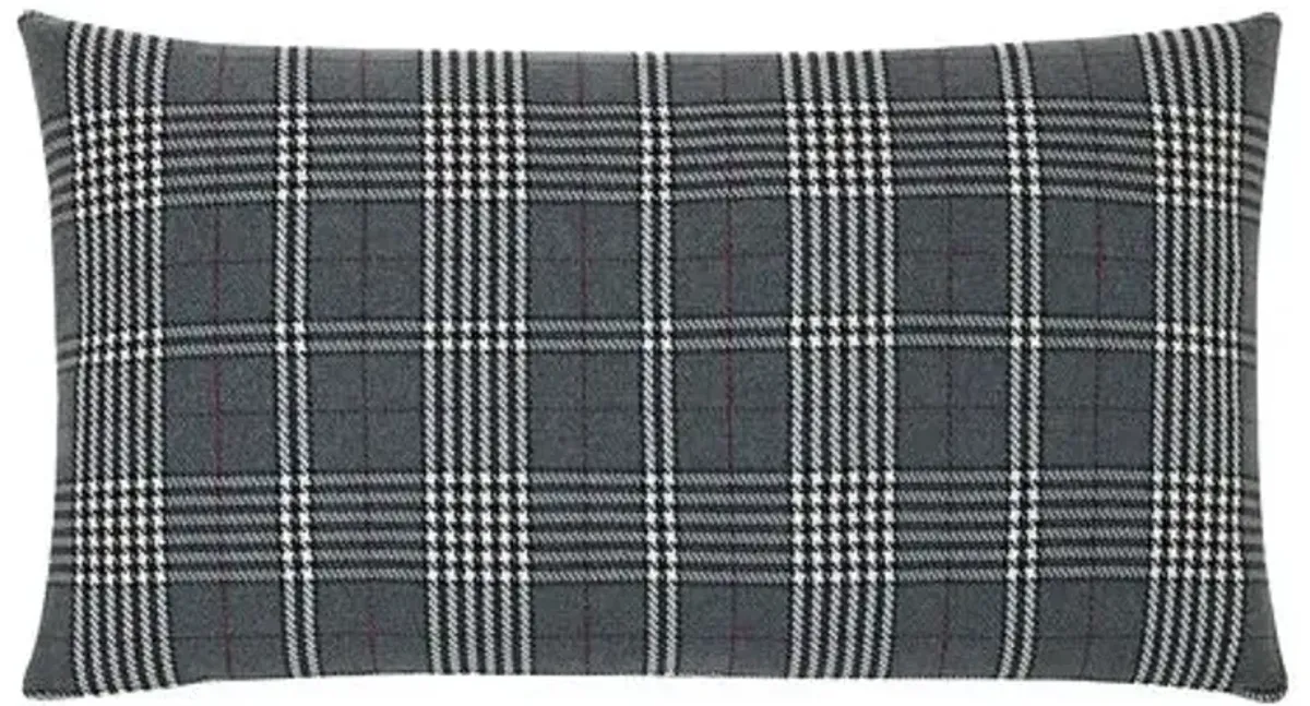 Carrie Plaid Lumbar Pillow - Gray