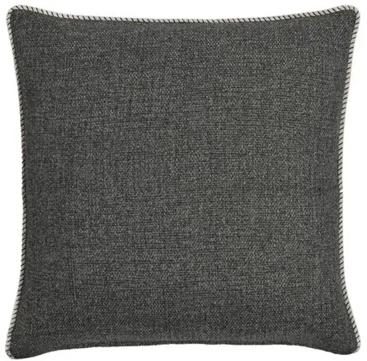 Hawke Stripe Velvet Pillow - Stone/Smoke