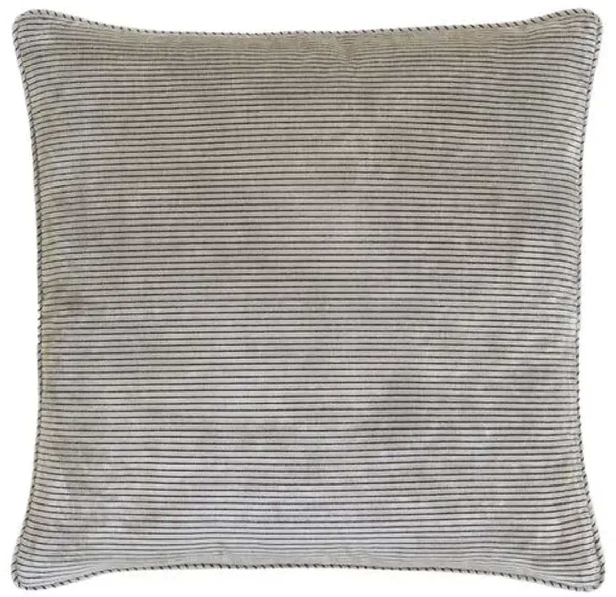 Hawke Stripe Velvet Pillow - Stone/Smoke