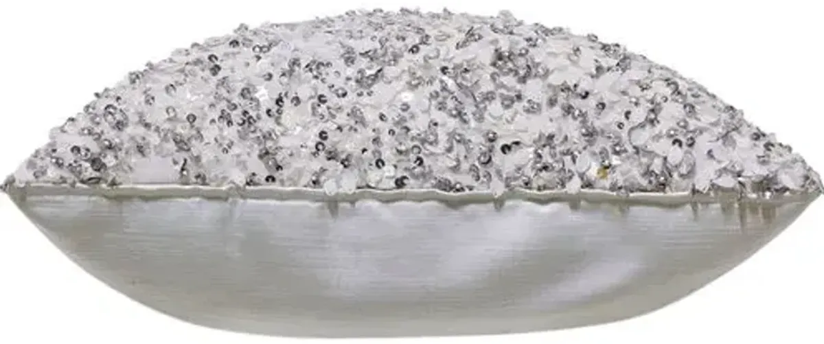 Celeste Metallic Sequin Pillow - Silver