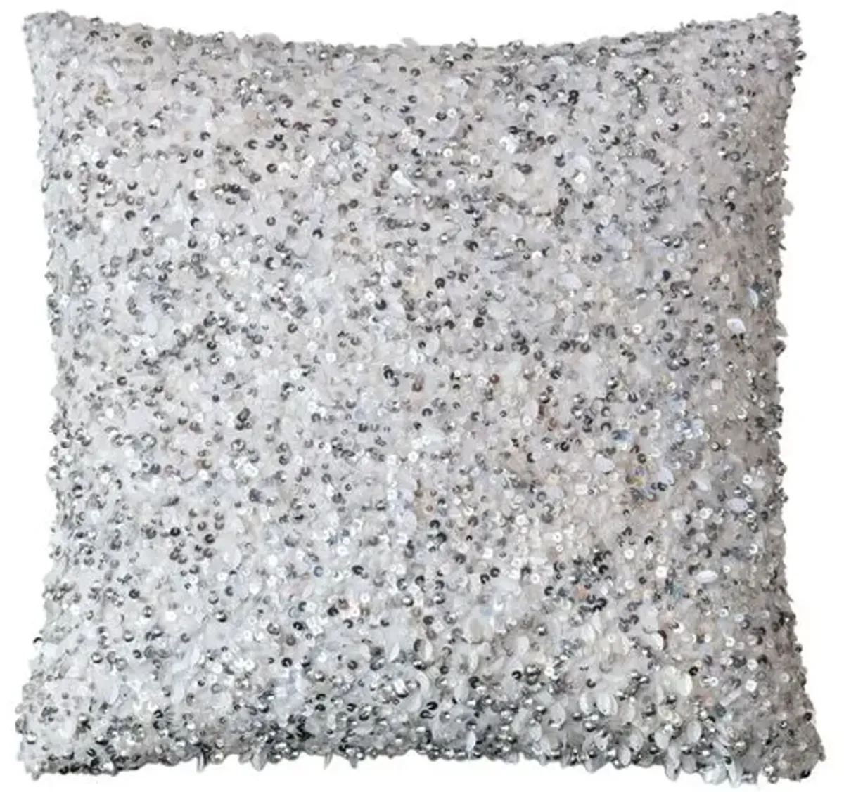 Celeste Metallic Sequin Pillow - Silver