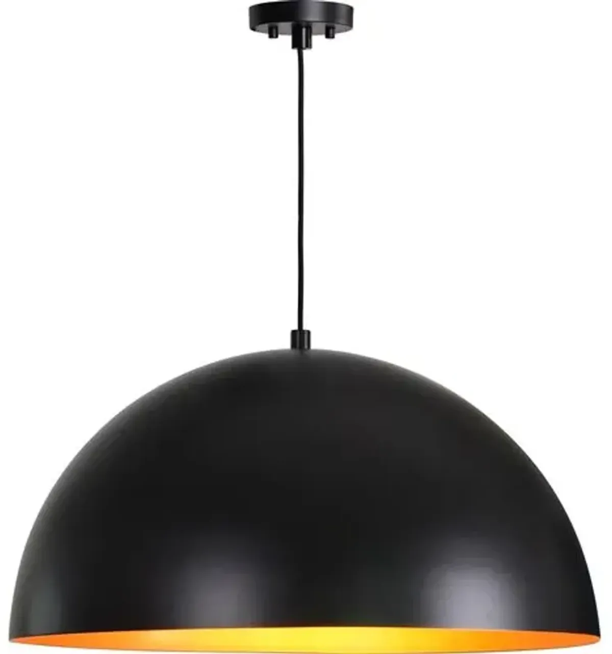 Ora Metal Dome Pendant - Matte Black/Gold