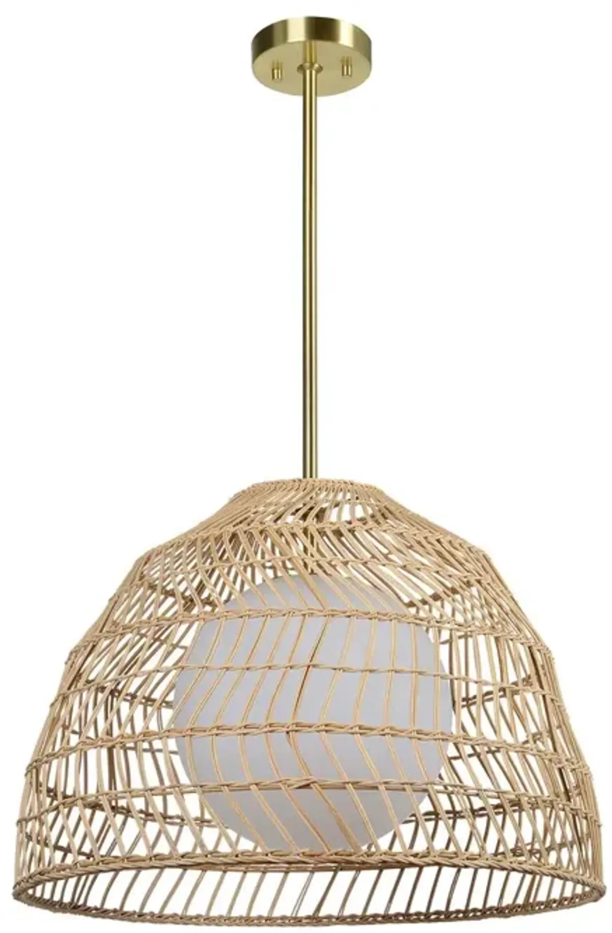 Vanyel Rattan Pendant - Natural - Brown