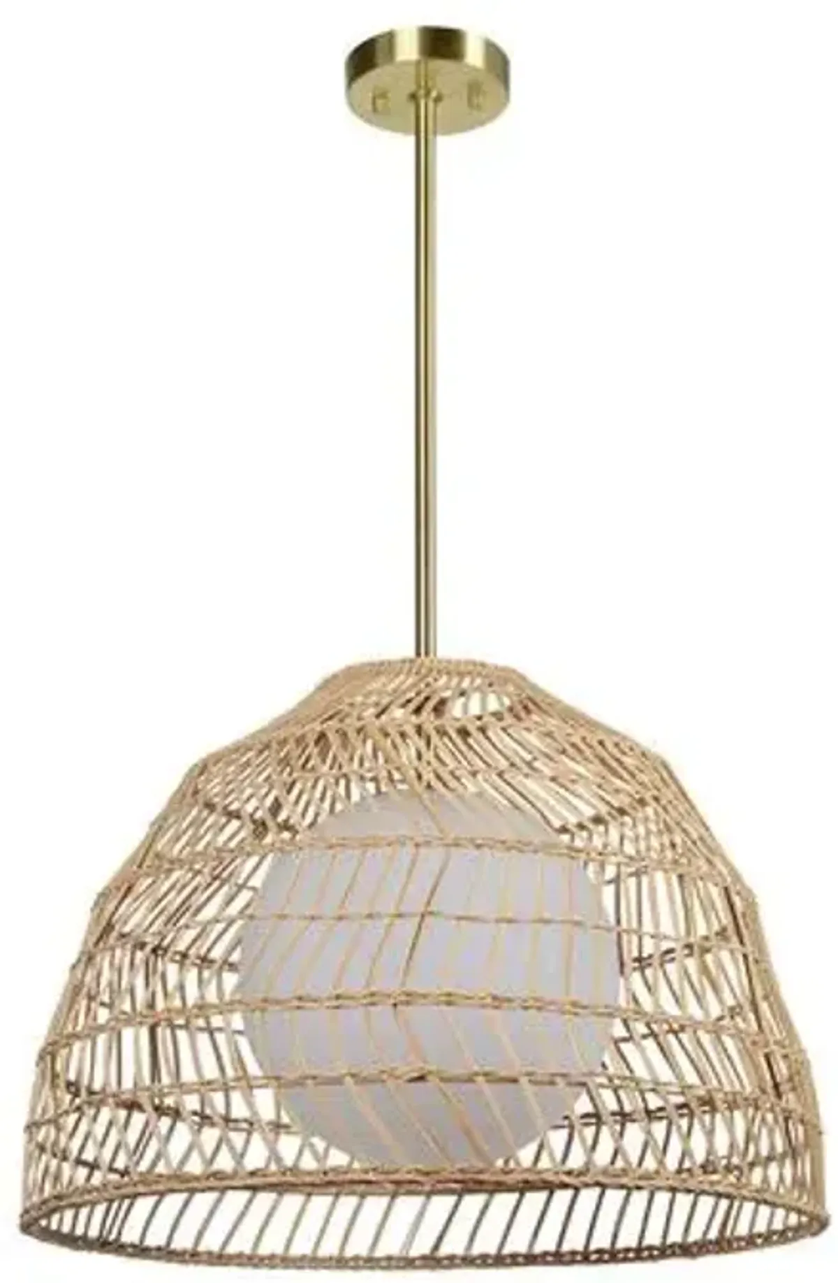 Vanyel Rattan Pendant - Natural - Brown