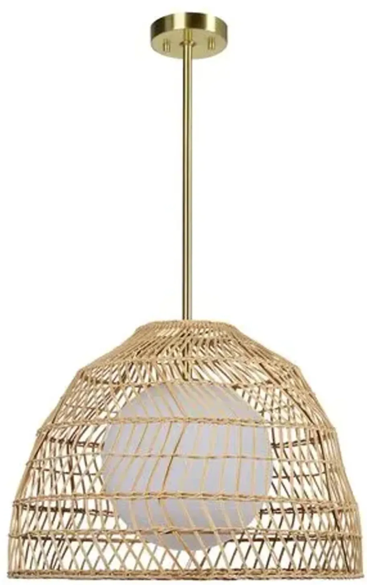 Vanyel Rattan Pendant - Natural - Brown