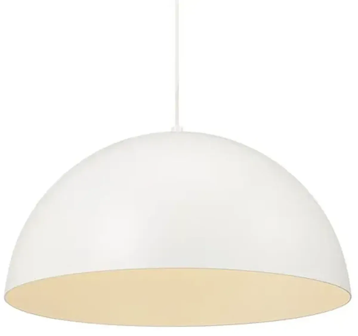 Maple Metal Dome Pendant - White