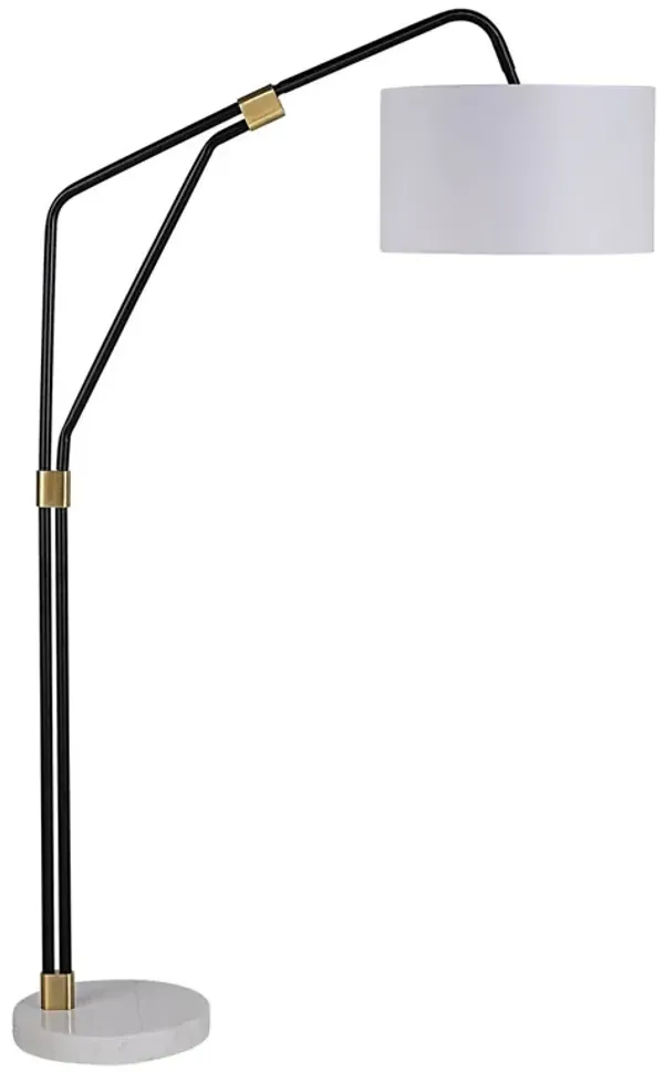 Myra Floor Lamp - Matte Black/White