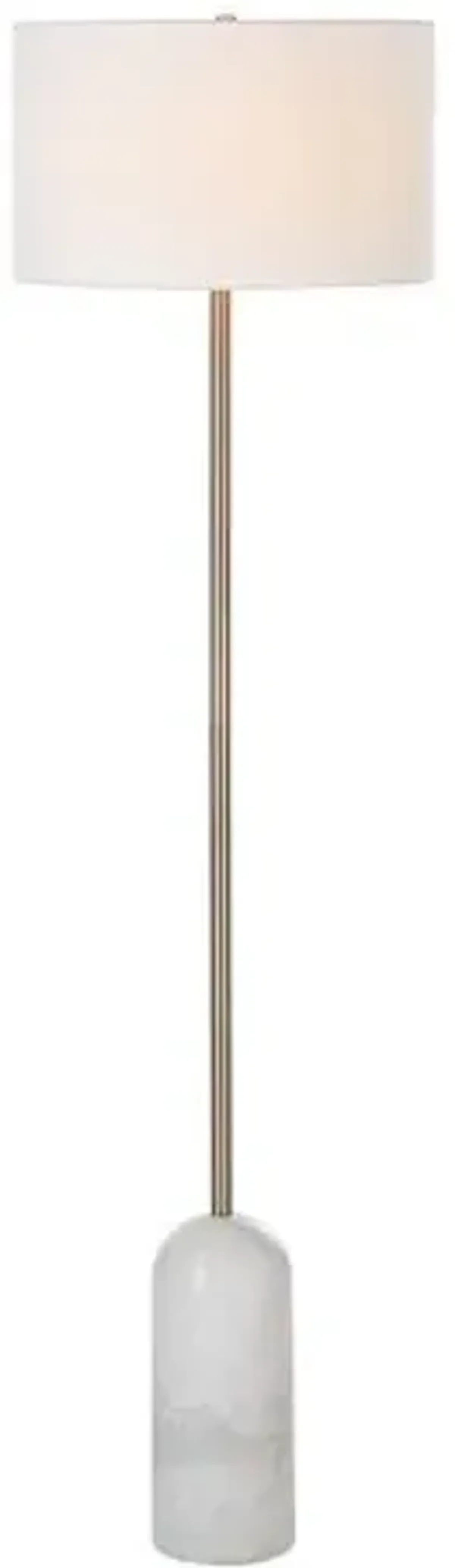 Drayven Marble Floor Lamp - Natural White/Brass