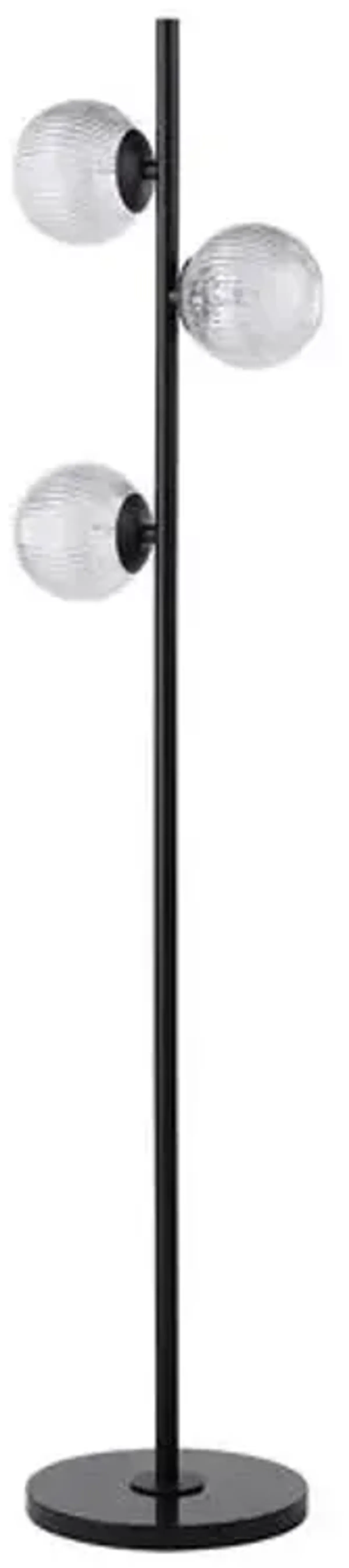 Cyprielle Glass Floor Lamp - Matte Black