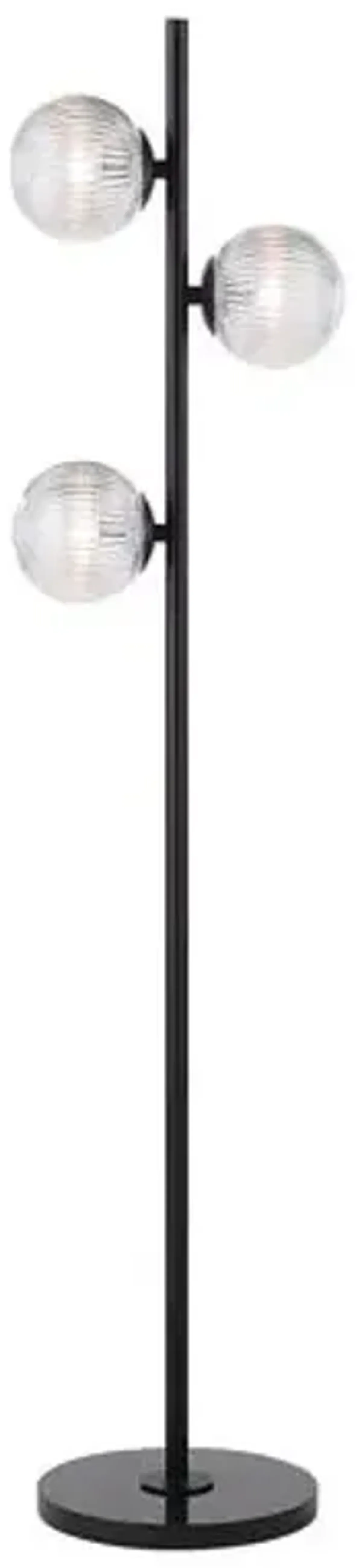 Cyprielle Glass Floor Lamp - Matte Black