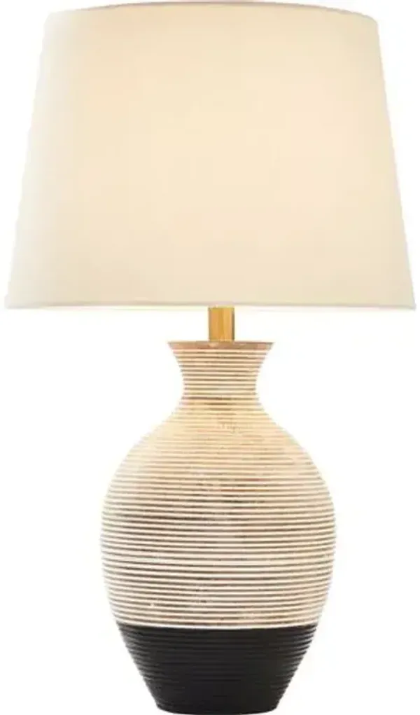 Nerith Mango Wood Table Lamp - Whitewash/Black