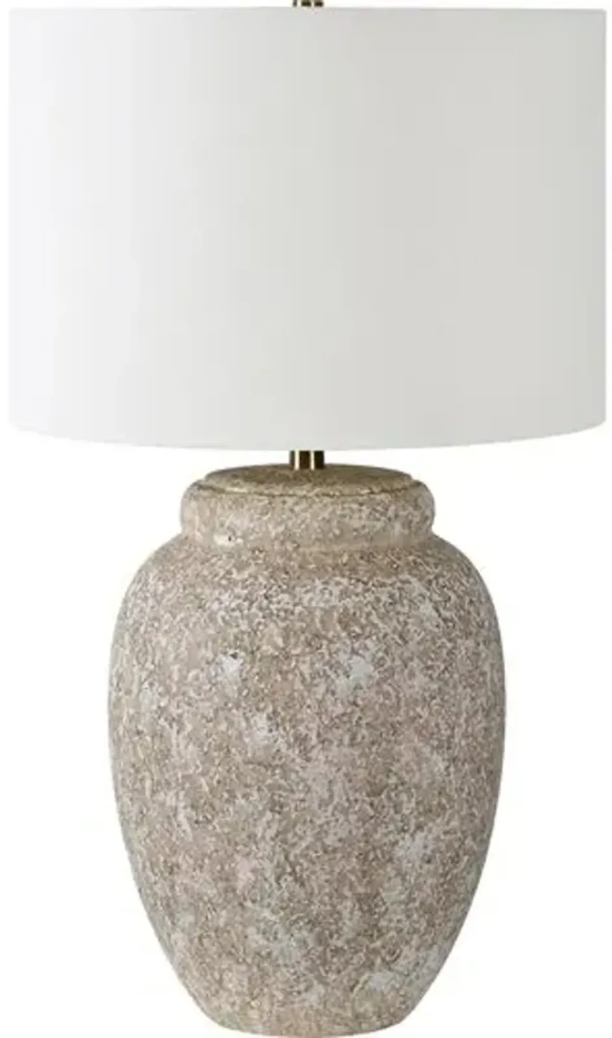 Onyx Ceramic Table Lamp - Textured Taupe - White