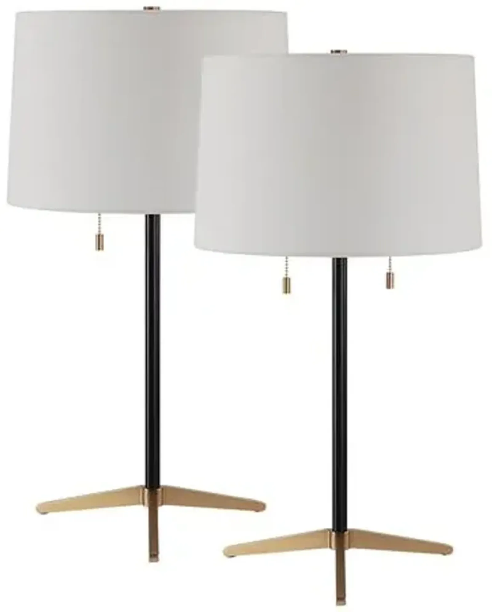 Set of 2 Meliora Table Lamps - Black/Brass