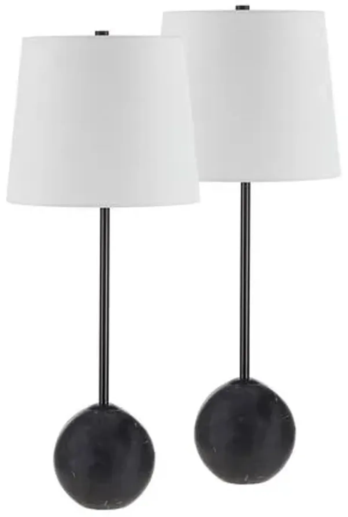 Set of 2 Camilla Marble Table Lamps - Black