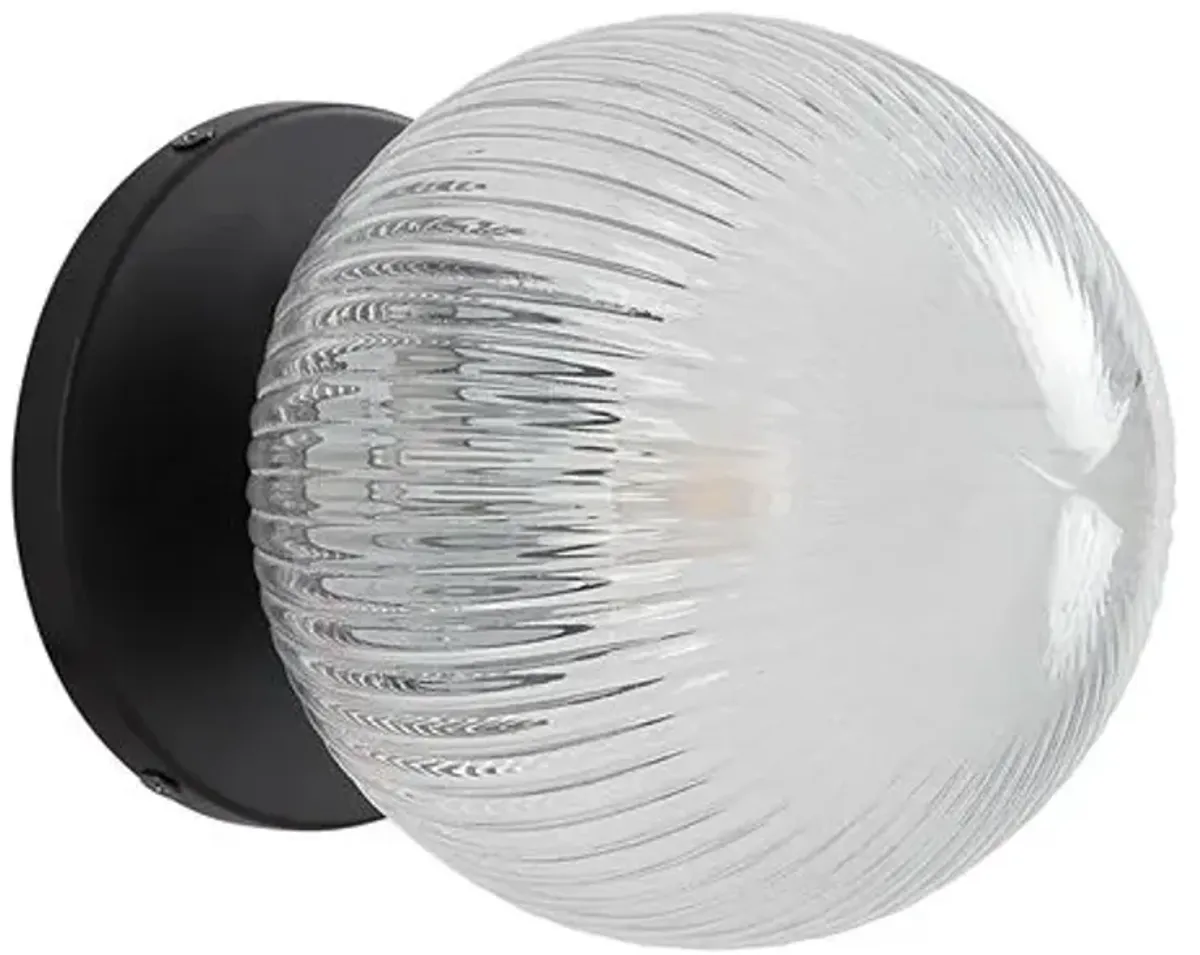 Arbor Glass Wall Sconce - Black