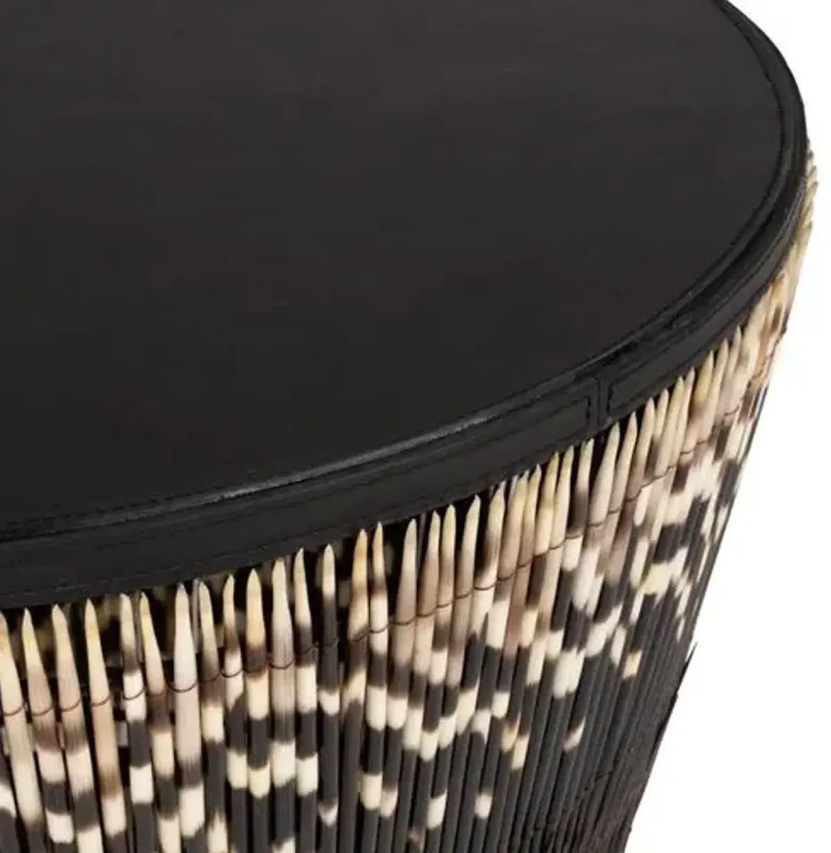 Porcupine Quill Side Table - Black - Ngala Trading Co.