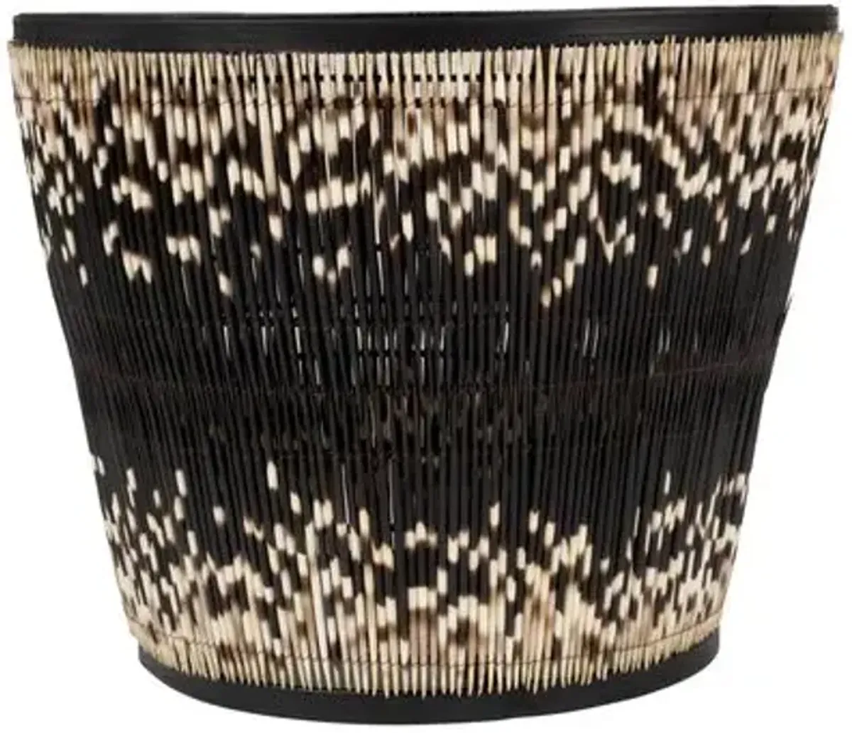 Porcupine Quill Side Table - Black - Ngala Trading Co.