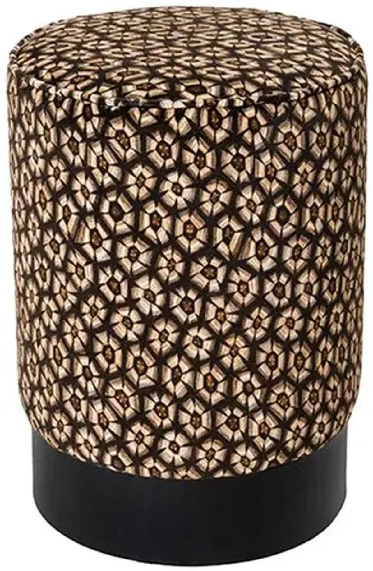 Thanda Tortoise Velvet Pouf - Ngala Trading Co. - Beige