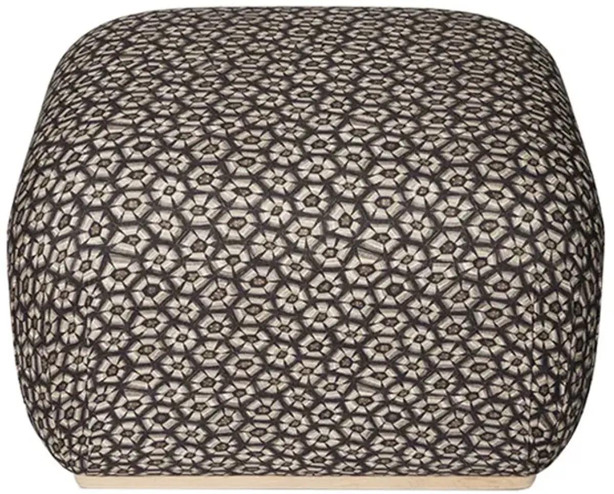 Nyala Thanda Tortoise Ottoman, Silver Linen