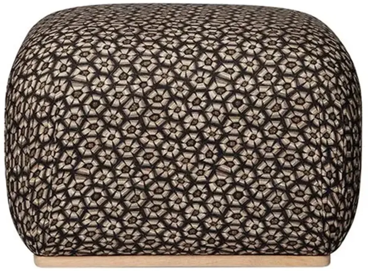 Nyala Thanda Tortoise Ottoman - Silver Linen - Ngala Trading Co. - Beige