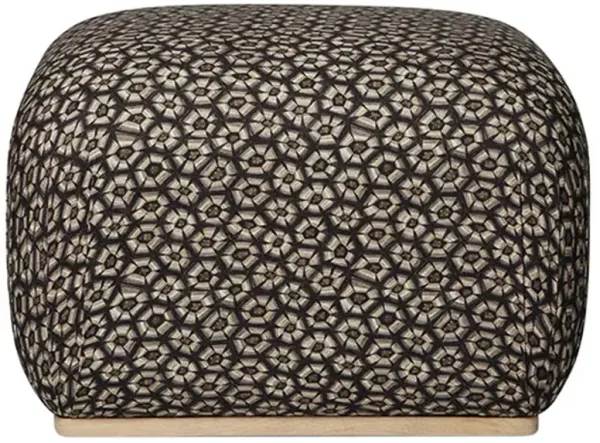 Nyala Thanda Tortoise Ottoman, Silver Linen