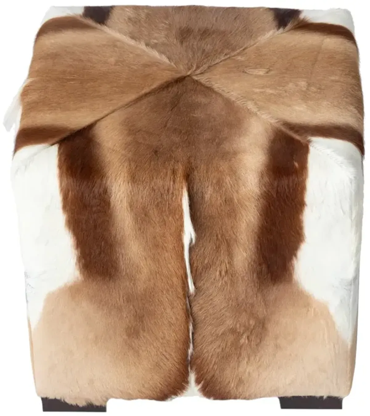 Springbok Hide Cube Ottoman, Brown