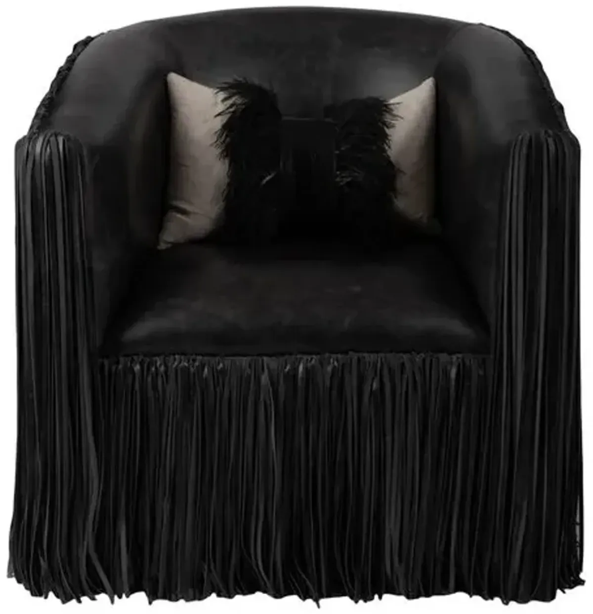 Shaggy Leather Swivel Chair - Ngala Trading Co.