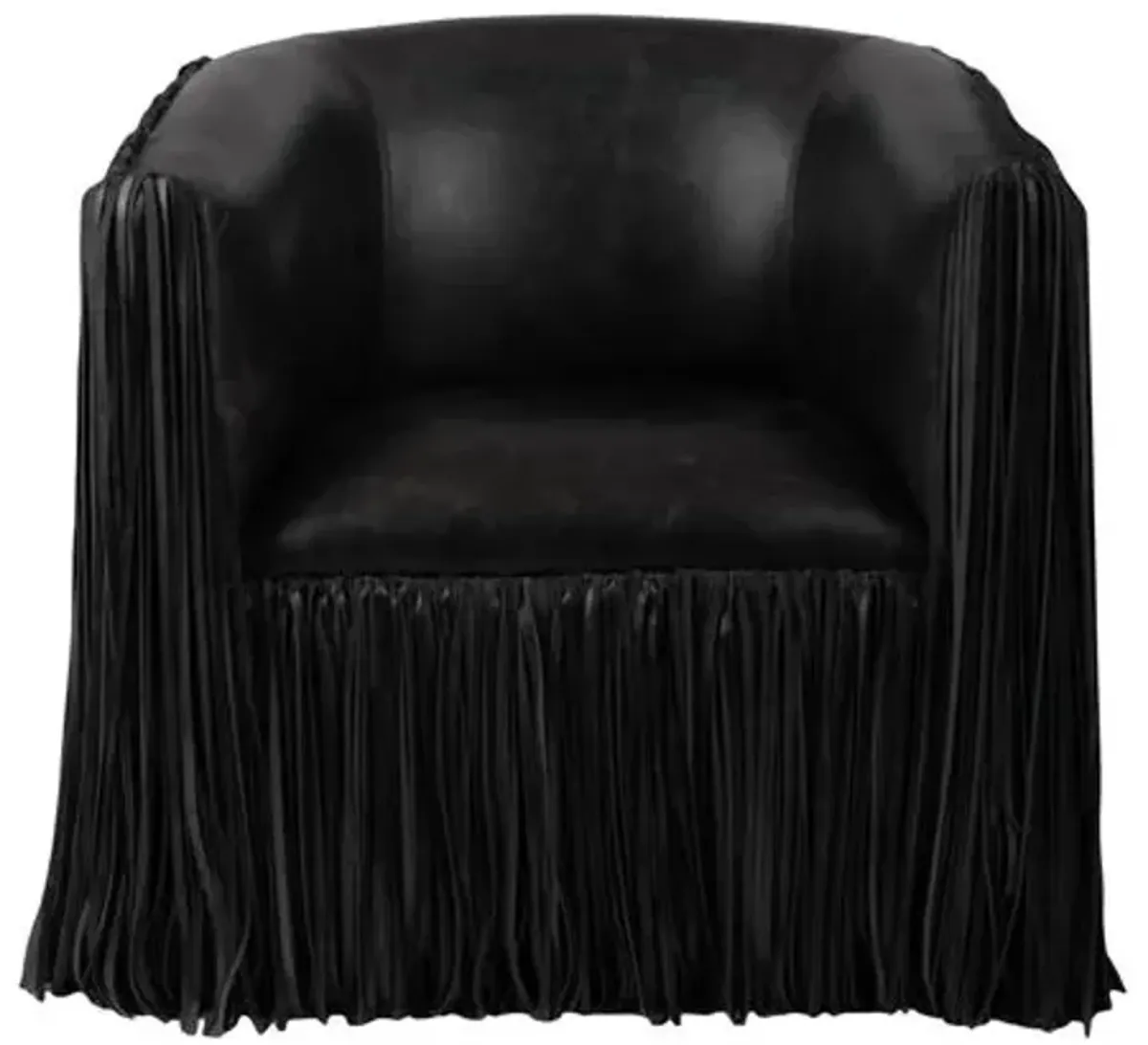 Shaggy Leather Swivel Chair - Ngala Trading Co.