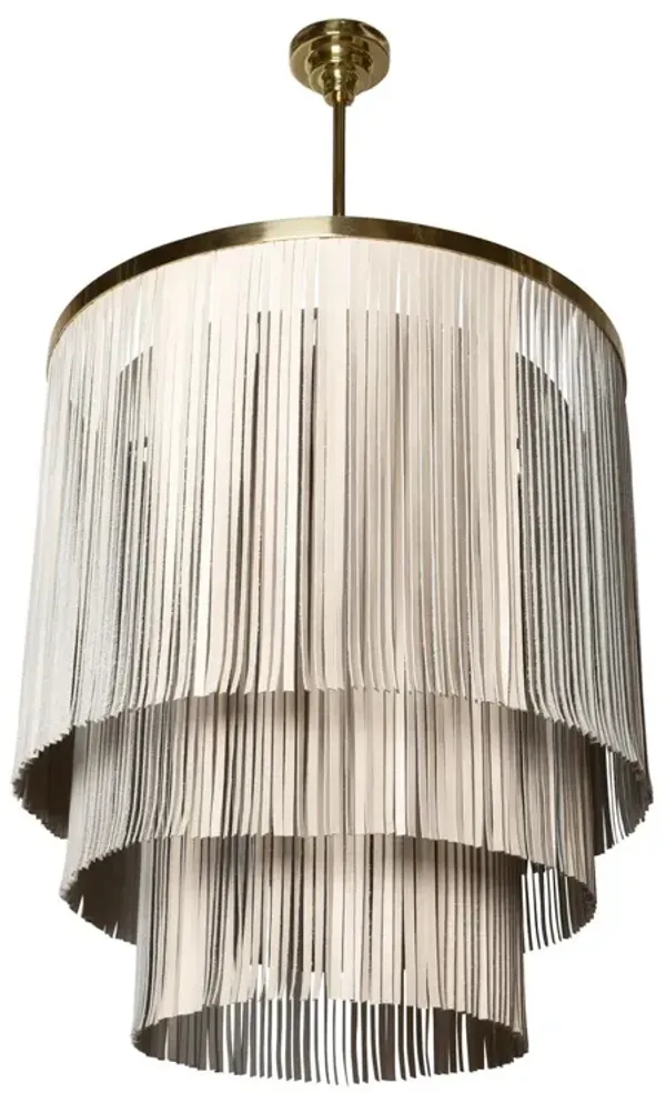 Small NeKeia Chandelier - Brass Finish - Cream-Stone - Ngala Trading Co. - Beige