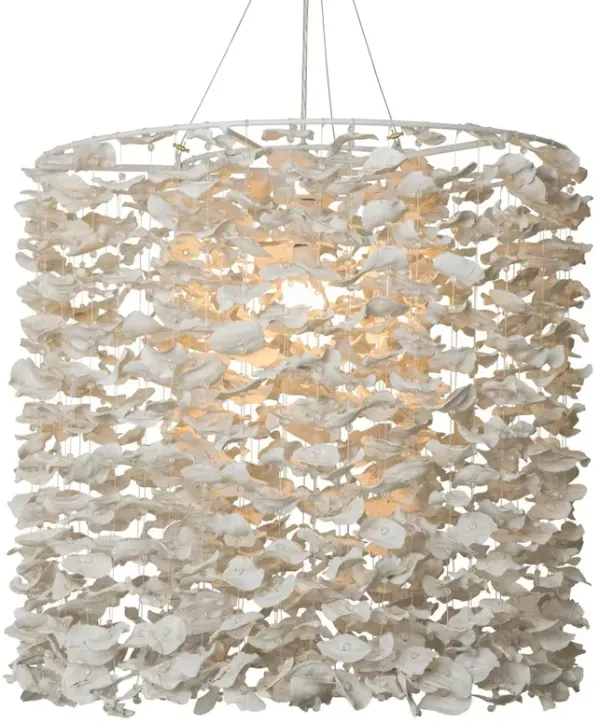 Jacaranda Pod Snowflake Chandelier - White - Ngala Trading Co.