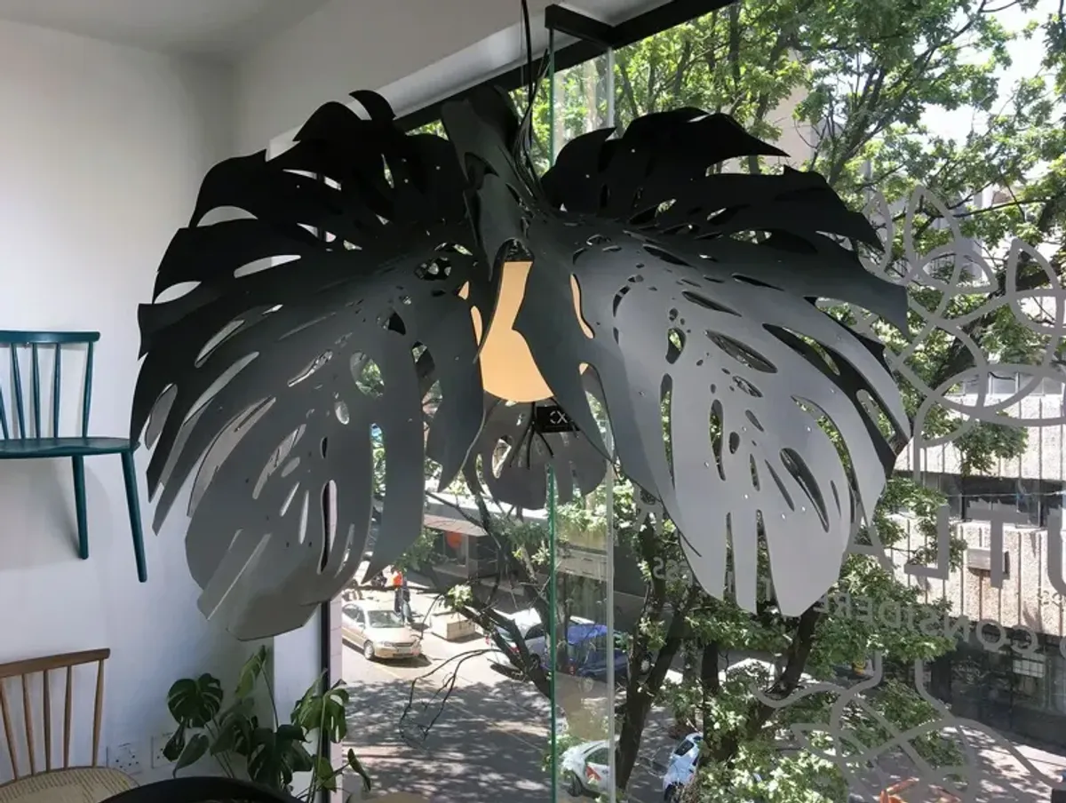 Delicious Monstera Leather Pendant - Ngala Trading Co. - Gray