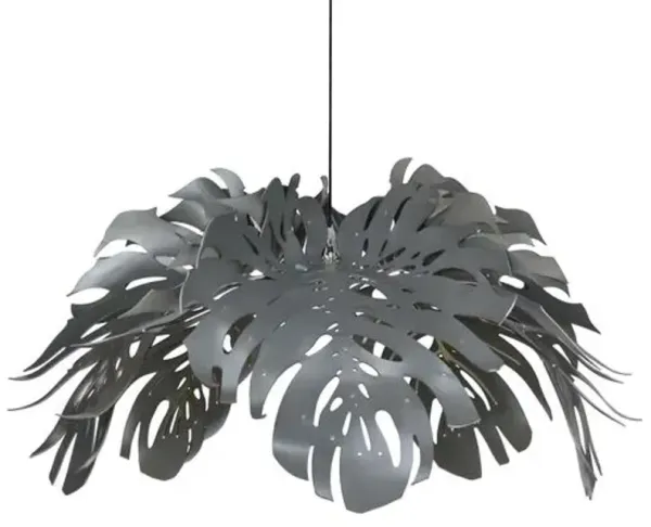 Delicious Monstera Leather Pendant - Ngala Trading Co. - Gray
