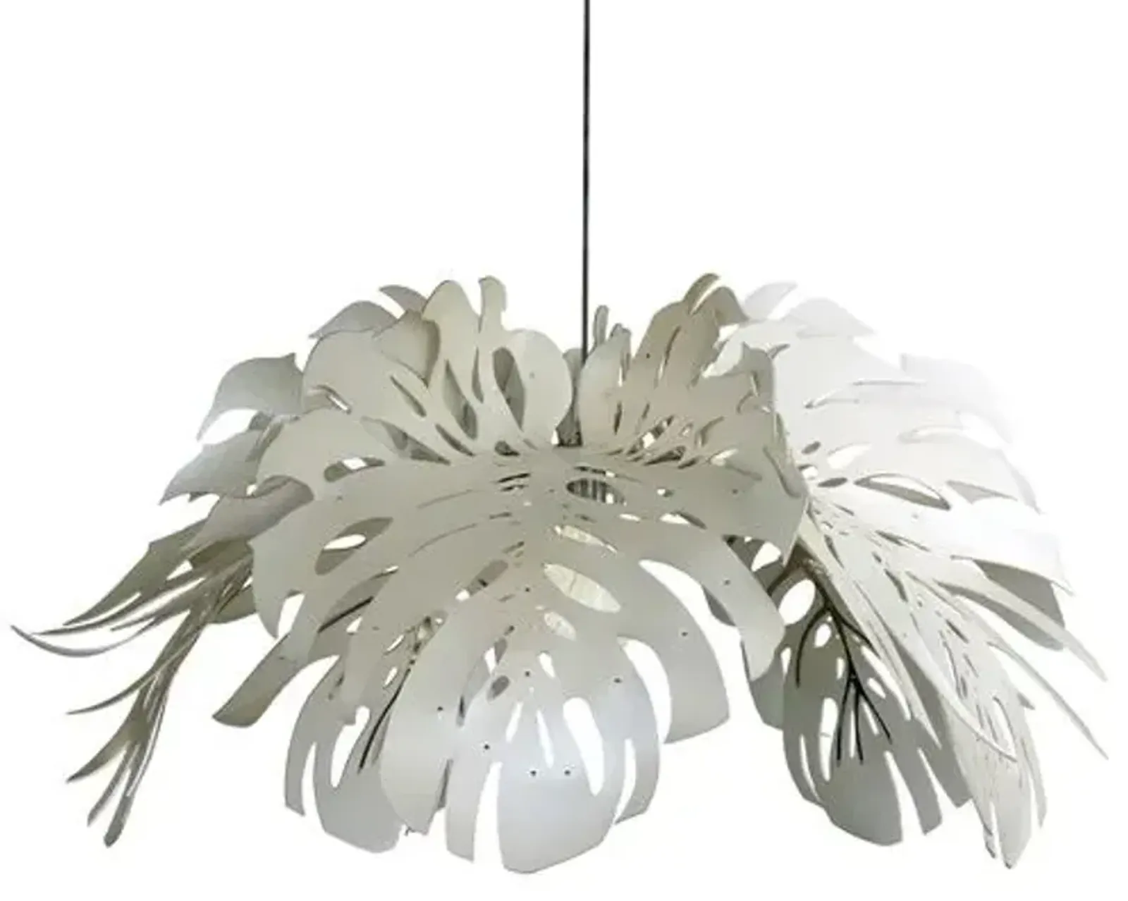 Delicious Palm Leather Chandelier - Ngala Trading Co. - Ivory