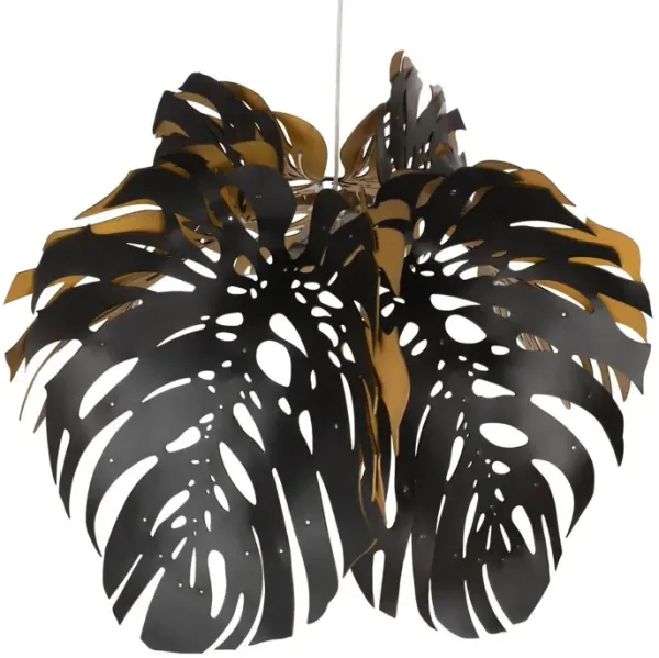 Delicious Monstera Leather Pendant - Ngala Trading Co. - Black