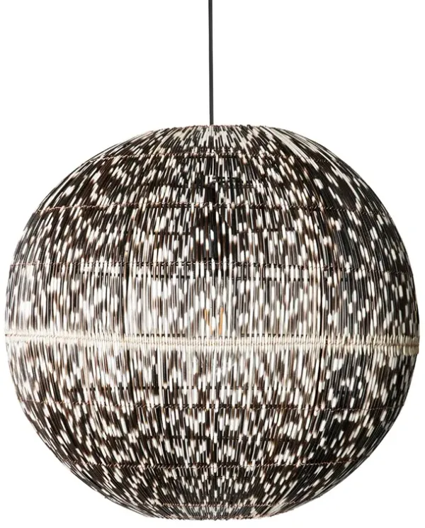 Porcupine Quill Ball Pendant - Black - Ngala Trading Co.