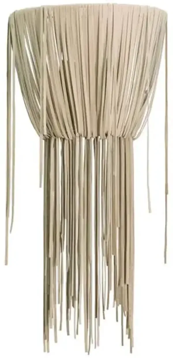 Urchin Leather Wall Sconce - Cream-Stone - Ngala Trading Co. - Beige