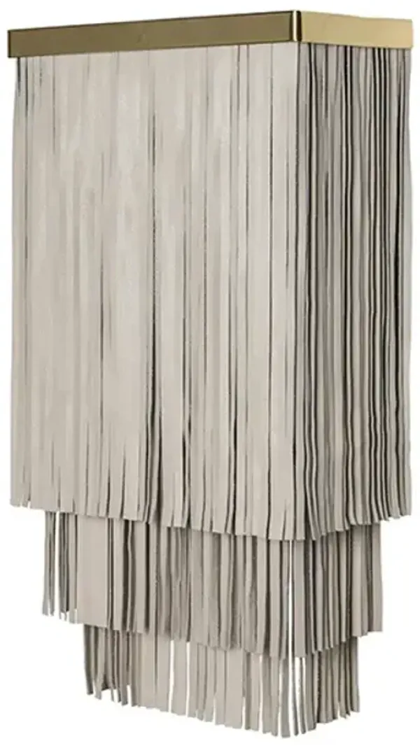 Ndidi Leather Fringe Wall Sconce, Cream-Stone