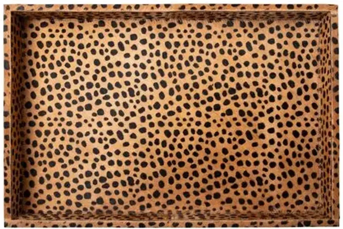 Ingulule Cheetah Print Rectangle Tray - Beige - Ngala Trading Co.