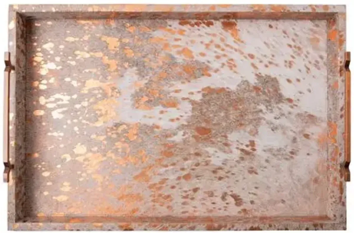 Cow Hide Tray - Metallic Copper - Ngala Trading Co. - Brown