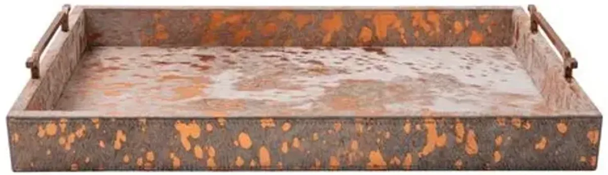 Cow Hide Tray - Metallic Copper - Ngala Trading Co. - Brown