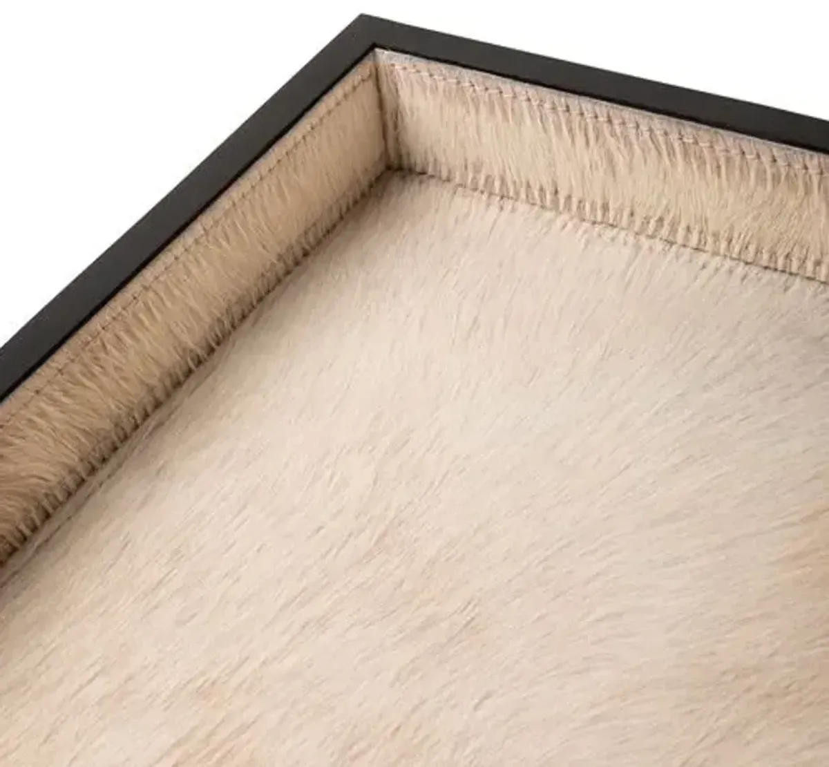 Cow Hide Rectangle Tray - Cream - Ngala Trading Co. - Black